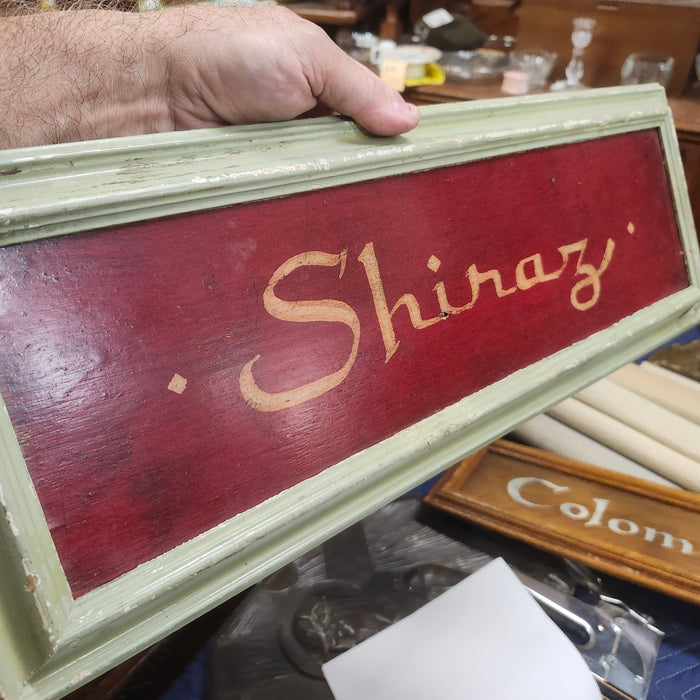 SHIRAZ WOOD HAND PAINTED WINE NAME PLACQUE