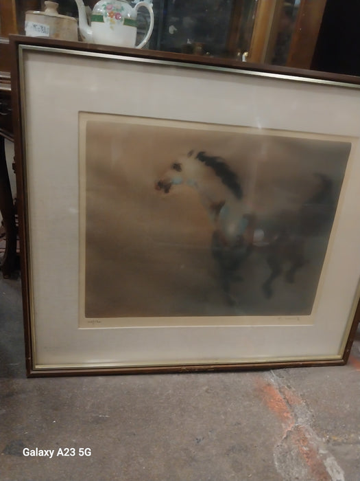 PASTEL PRINT OF A HORSE-SIGNED AND NUMBERED