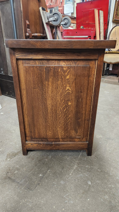 PAIR OF DARK OAK MISSION NIGHTSTANDS