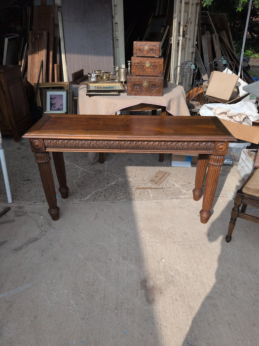 MAHOGANY FLUTED LEG CONSOLE TABLE - NOT OLD