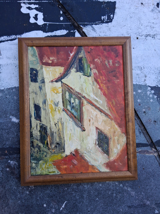 IMPRESSIONISTIC VILLAGE SCENE