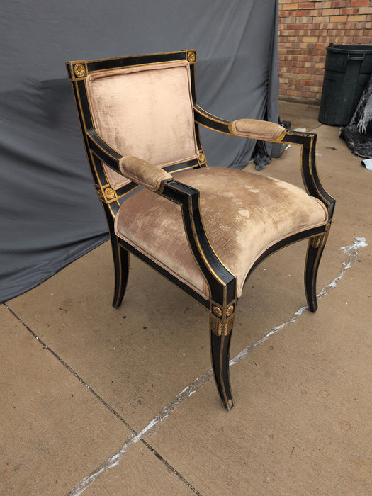 EBONIZED LOUIS XVI ARM CHAIR AS FOUND