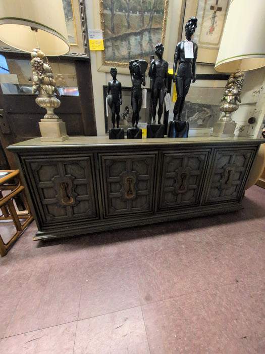 MIDCENTURY GREEN PAINTED CREDENZA