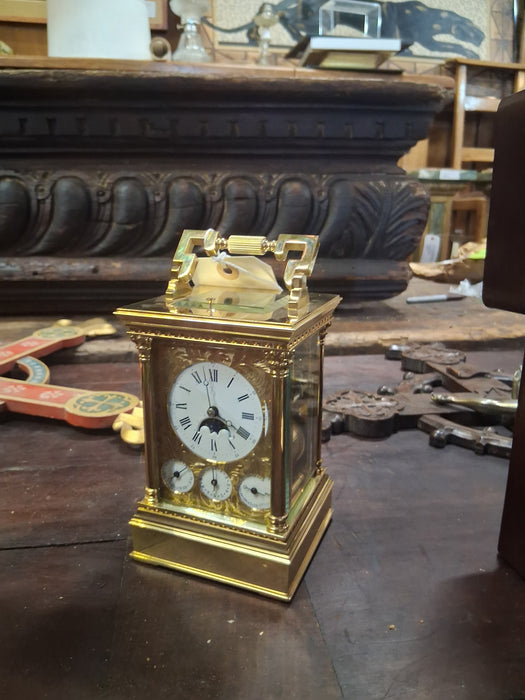 LARGE FRENCH L'EPEE  CARRIAGE CLOCK WITH BOX AND KEY