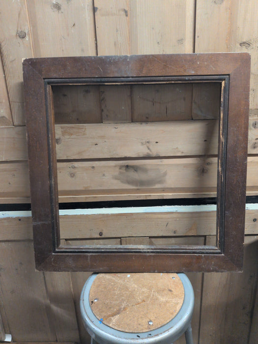 SQUARE THICK WOOD FRAME AS FOUND