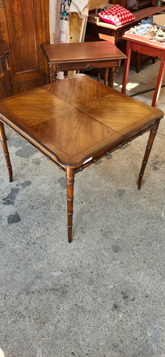 FAUX BAMBOO GAME TABLE WITH POP UP LEAF