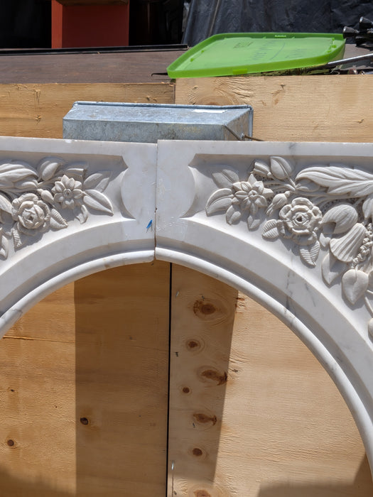 PAIR OF CARVED MARBLE 1/2 ARCH MANTLE PIECES