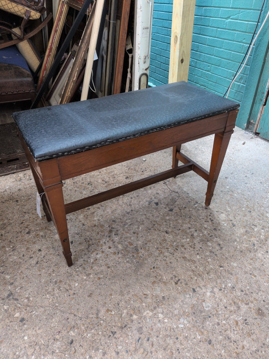 WOOD PIANO AND BENCH