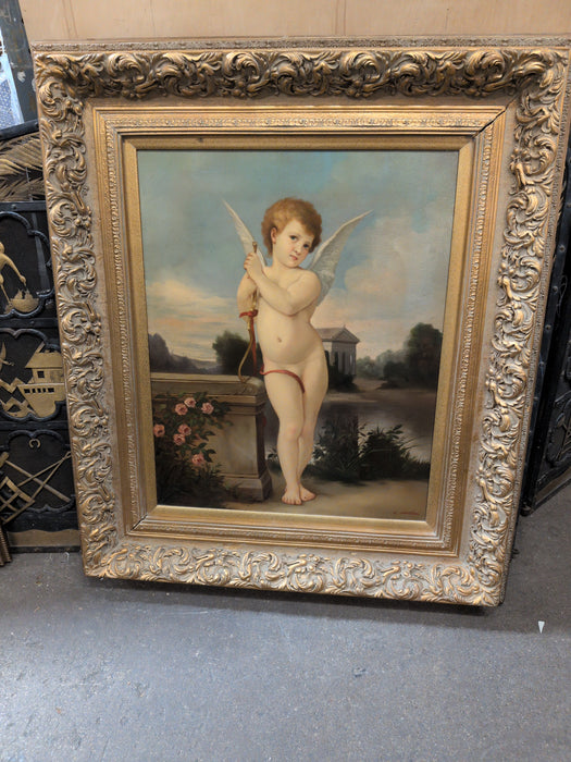 LARGE FRAMED GICLEE OF A BOY ANGEL