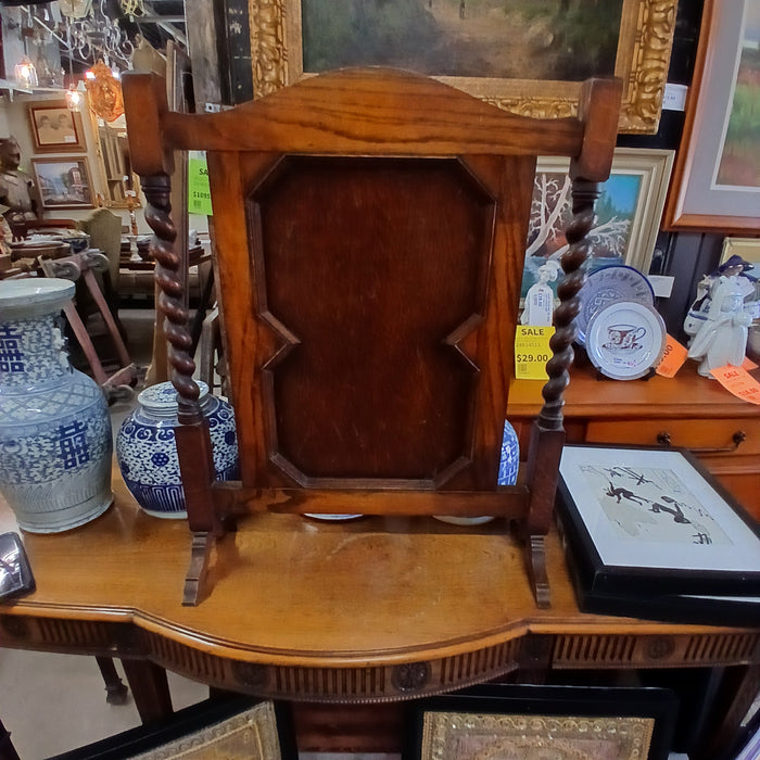 SMALL ENGLISH OAK BARLEY TWIST FIRE SCREENN