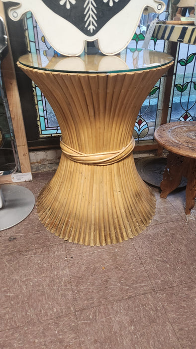 BUNCHED REEDS TABLE BASE WITH GLASS TOP