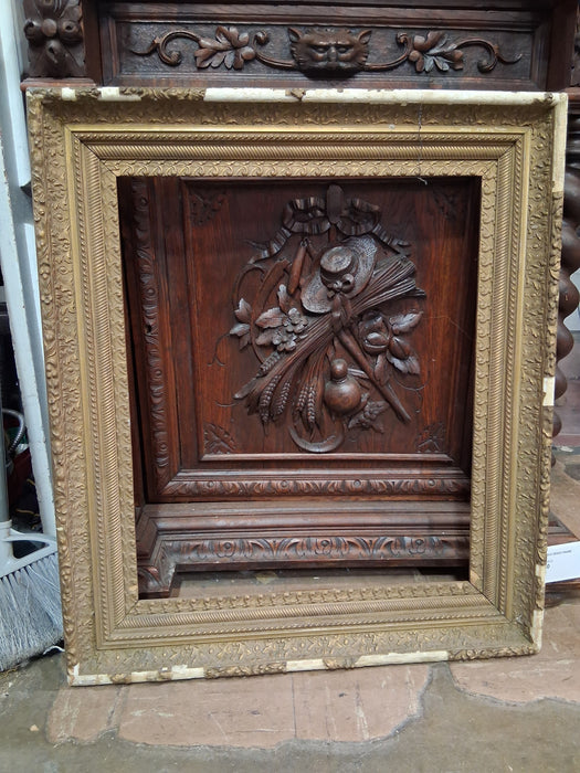 ORNATE GOLD GESSO FRAME AS FOUND