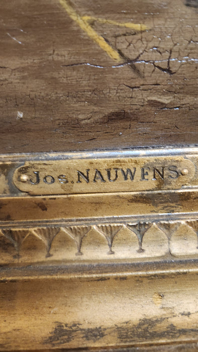 ORNATELY GILT FRAMED STILL LIFE MORT BIRDS OIL PAINTING ON CANVAS