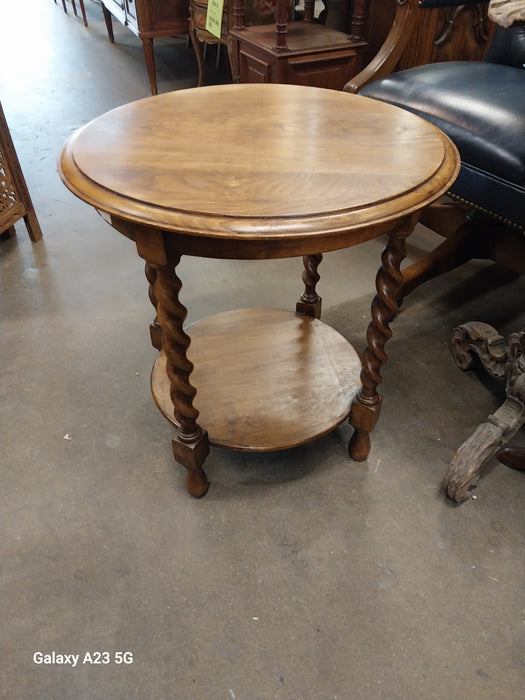 ROUND BARLEY TWIST SIDE TABLE