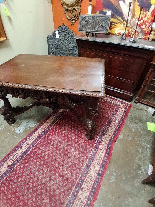 DRAGON CARVED LIBRARY TABLE