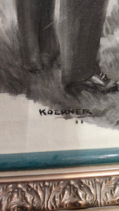 FRAMED OIL PAINTING OF A COW FOR SALE SIGNED WILLIAM KOERNER