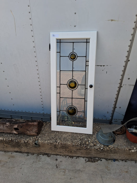 SET OF 5 TALL LEADED GLASS DOORS WITH RONDELS