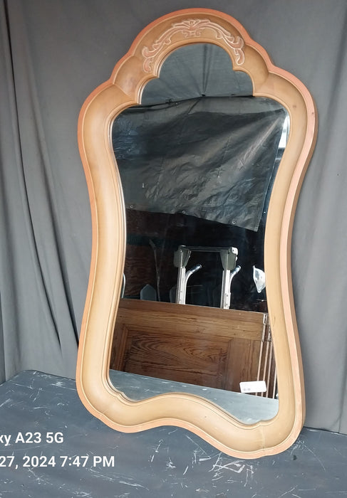 SHAPED WOOD FRAMED MIRROR