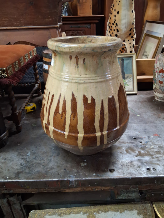 DRIP GLAZED LARGE BULBOUS POT