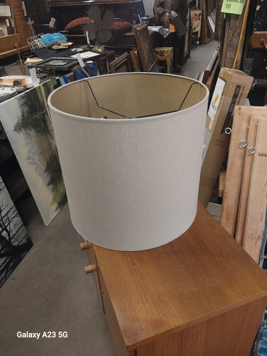 LARGE GREY CYLINDER LAMP SHADE