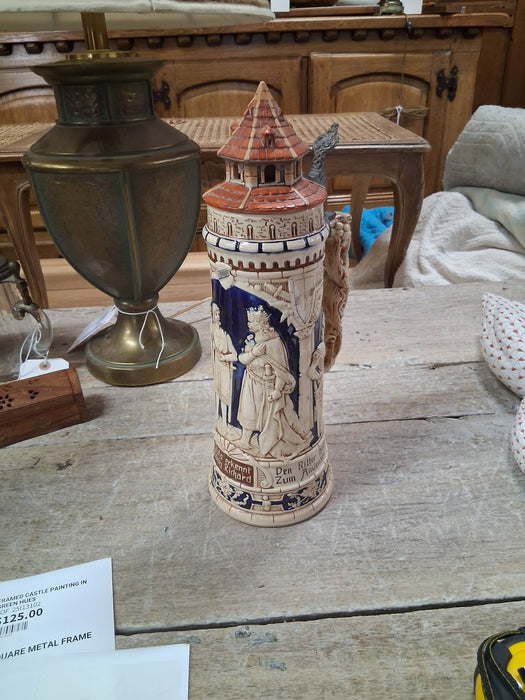 LARGE BLUE AND IVORY GERMAN STEIN