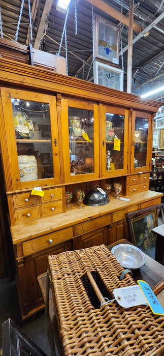 LARGE PINE CABINET WITH PORCELAIN KNOBS