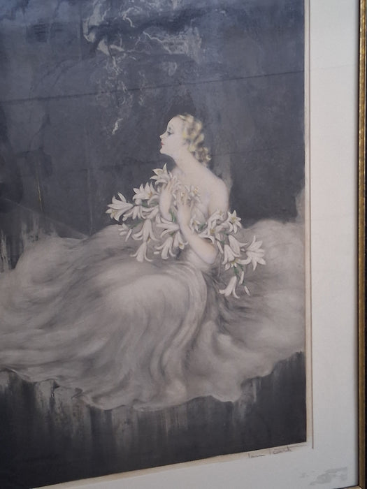 SIGNED ICART HAND COLORED ETCHING