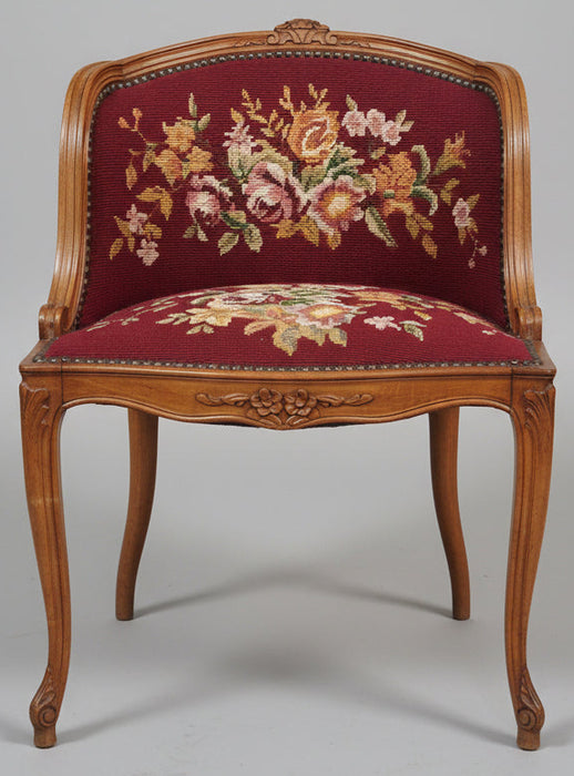 LOUIS XV NEEDLEPOINT STOOL