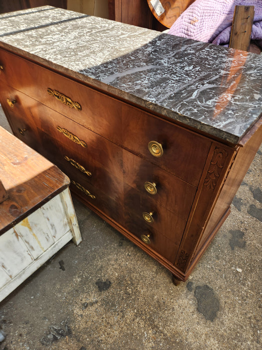 4 DRAWER LOUIS XVI MARBLE TOP COMMODE CHEST