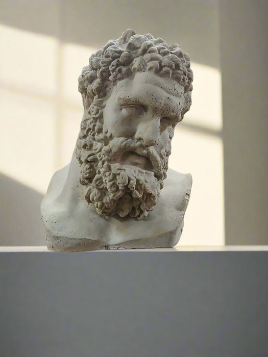 LARGE CAST  PLASTER BUST OF HERCULES