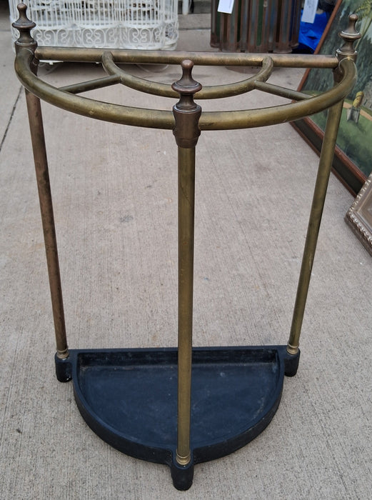 SMALL CAST IRON AND BRASS UMBRELLA STAND