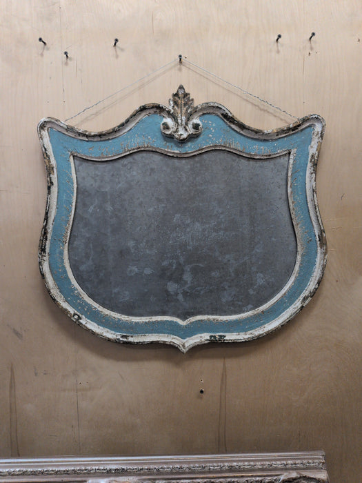 BLUE, WHITE AND GOLD SHIELD SHAPED FRAME - NOT OLD