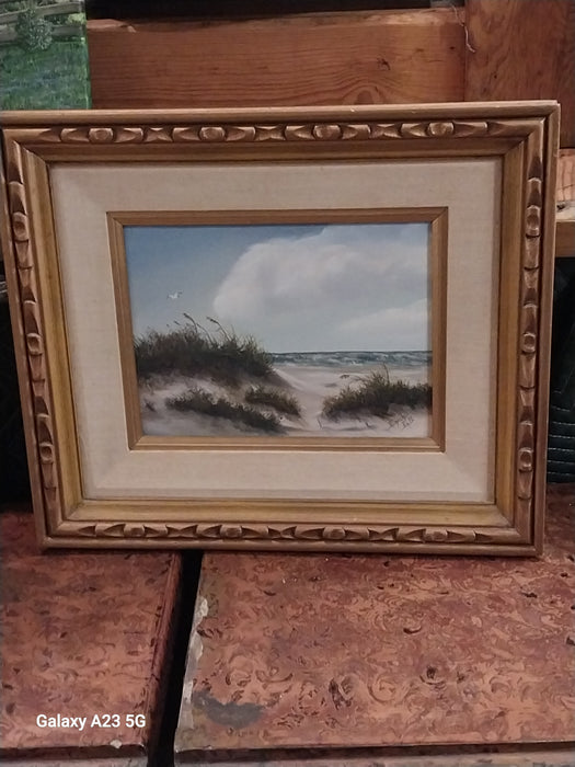 FRAMED PLAIN AIR  SEASCAPE OIL PAINTING