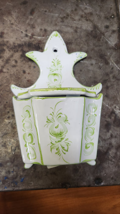 GREEN AND WHITE PORTUGESE SALT BOX
