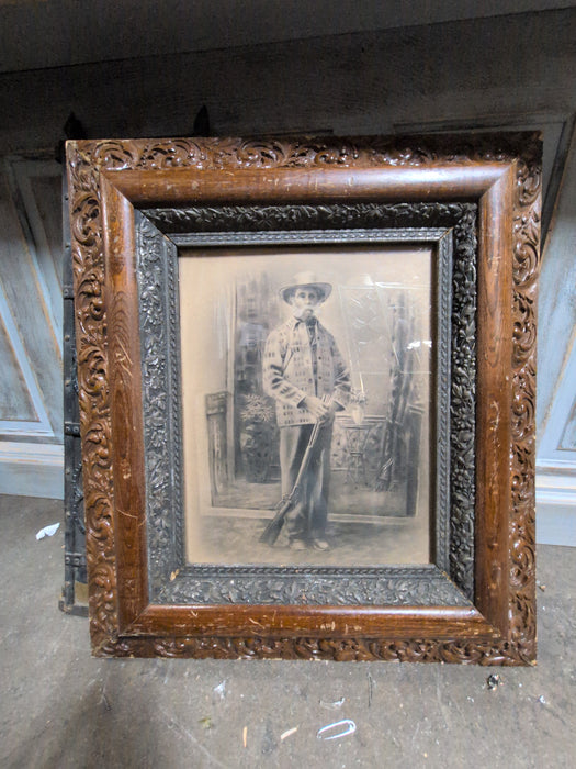 FRAMED AND EMBELLISHED PRINT OF FAMOUS TEXAS RANGER BIG FOOT WALLACE