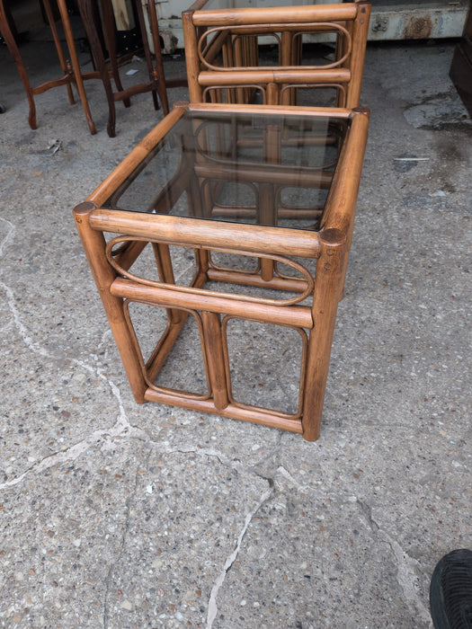 SMALL RATTAN SIDE TABLE