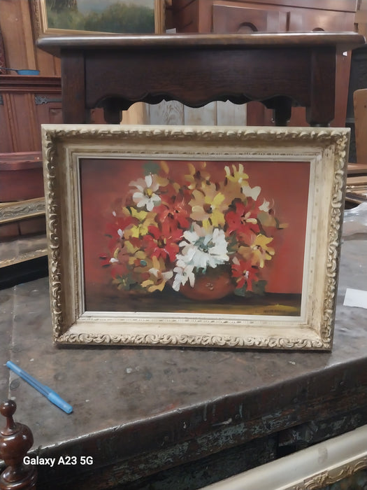 SMALL FRAMED  FLORAL STILL LIFE SIGNED F. HERMAN