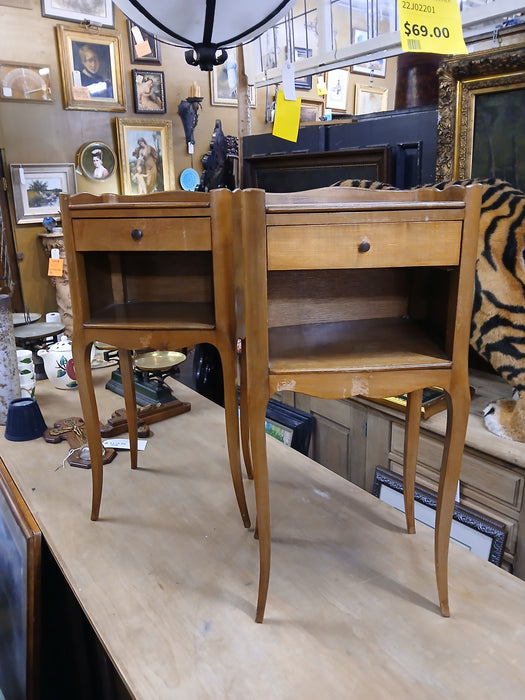 PAIR OF LOUIS XV  CHERRY SIDE CABINETS-AS FOUND