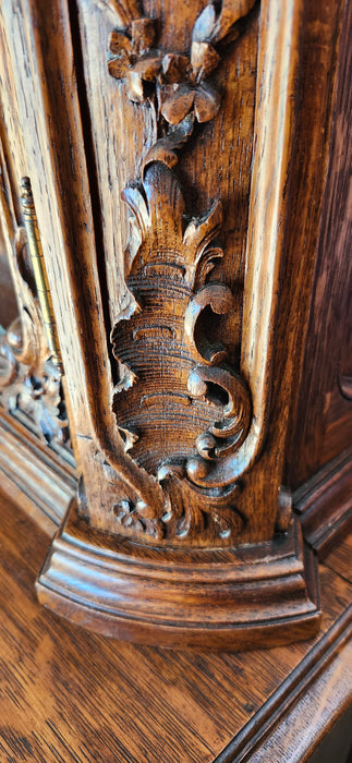 FRENCH OAK LIEGE STYLE CHINA CABINET