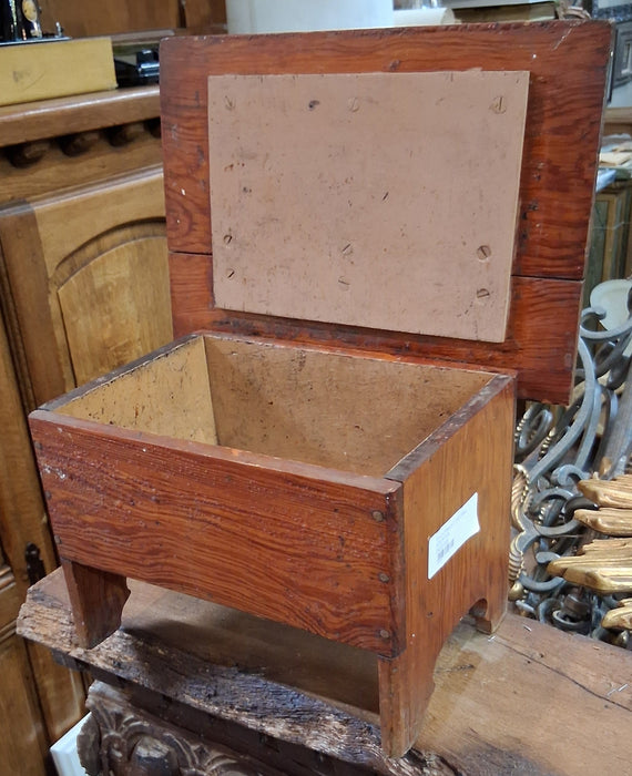 SMALL PITCH PINE LIFT TOP  BOX STOOL
