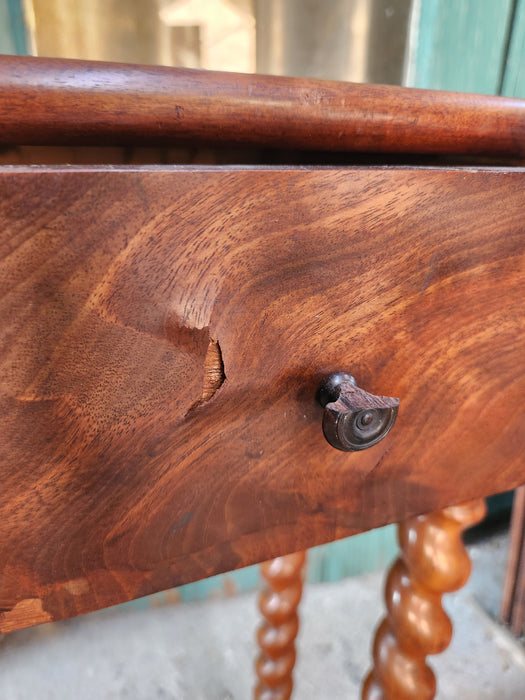 SMALL MAHOGANY BARLEY TWIST CONSOLE AS FOUND