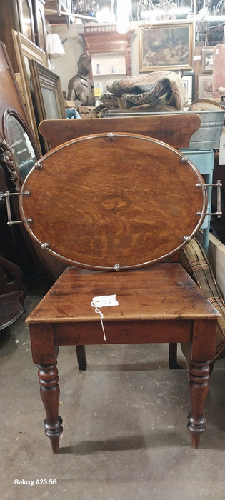 OVAL WOOD TRAY WITH INLAID SHELL