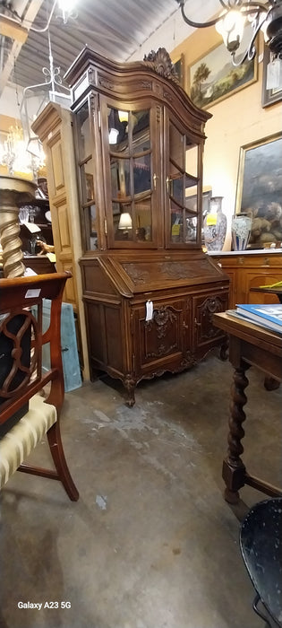 ORNATE FRENCH OAK SECRETARY
