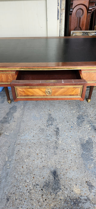 LOUIS XVI BLACK LEATHER TOP DESK WITH ORMOLU