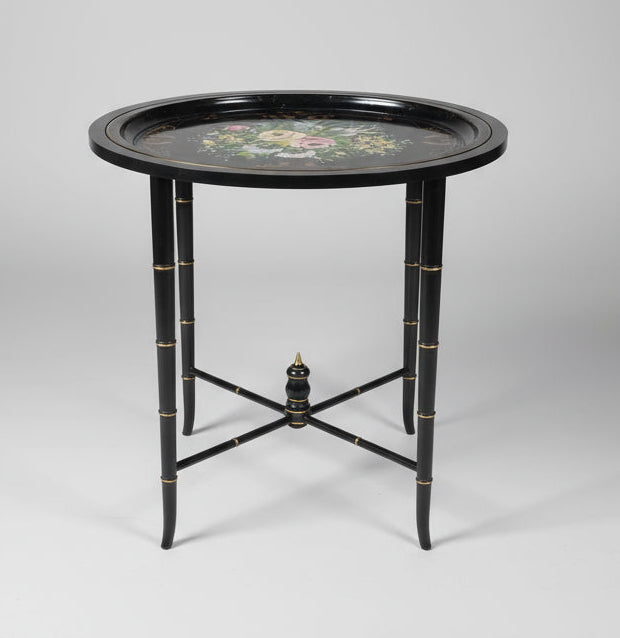 ASIAN STYLE TABLE WITH TOLE TRAY TOP