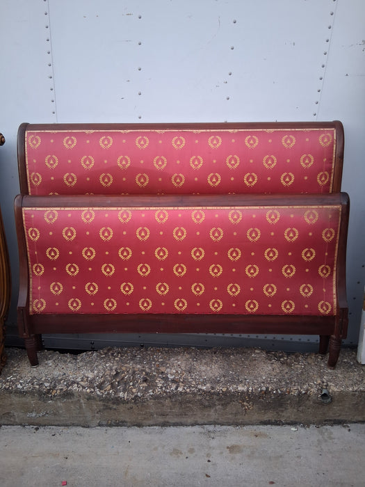 FRENCH EMPIRE SWAN CARVED UPHOLSTERED BED