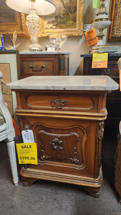 LOUIS XV MARBLE TOP STAND WITH BACK SPLASH