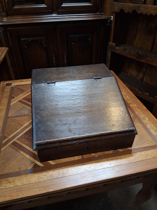 GILT FRAMED OIL PAINTING OF CHICKENS ALONG THE RIVER BANK AN A MAN IN A BOAT