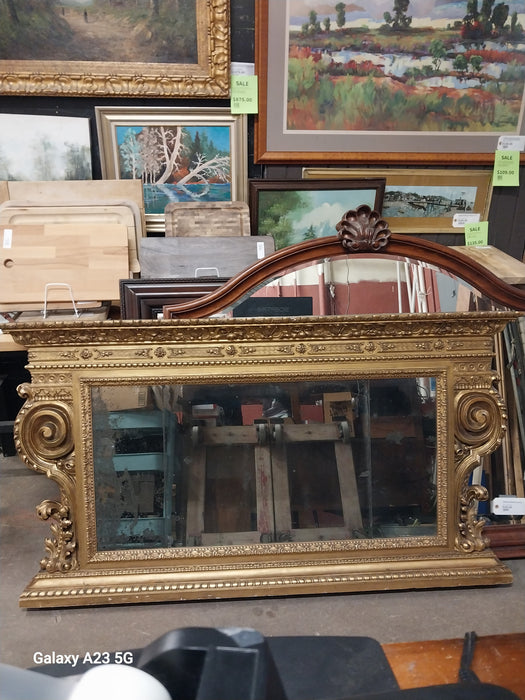 ITALIAN GILT CARVED HORIZONTAL MIRROR