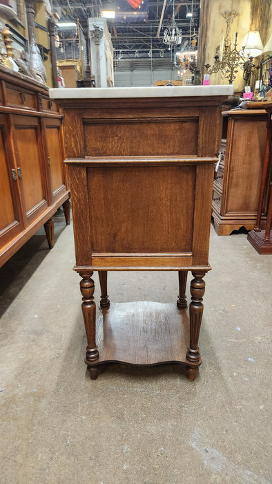 WHITE MARBLE TOP NIGHT STAND